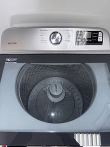 A close-up view of the control panel on the MAYTAG MVW6230HW washer, showcasing its Advanced Vibration Control, perfect for an Overland Park, KS home.