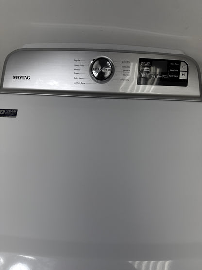 A close-up of the control panel for the MAYTAG MED6230HW, showing the various cycles and Smart Capable options. Get this deal at Appliance Shark in Kansas City