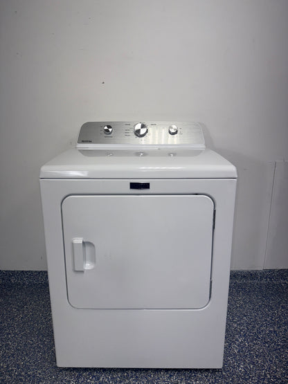 Front view of the MAYTAG MED4500MW0 7.0 cu ft electric dryer in white, available in Overland Park, KS.