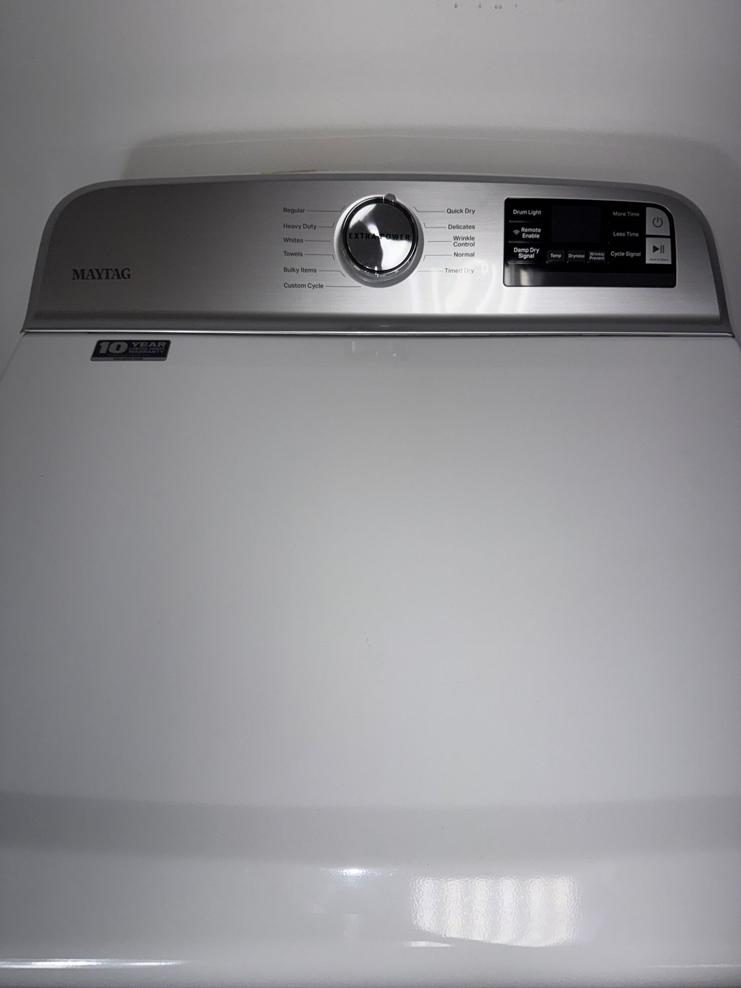 The interior of the MAYTAG MED6230HW dryer, showing its spacious 7.4 cu. ft. capacity, for sale in Kansas.