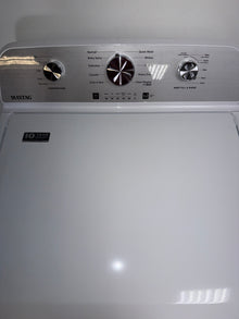 The MAYTAG MVW4505MW top load washer from the front, highlighting its Deep Fill and PowerWash Agitator features and a great deal in Kansas.