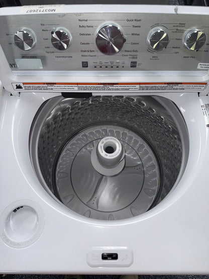 The MAYTAG top load washer, model MVW5435PW, available at Appliance Shark.
