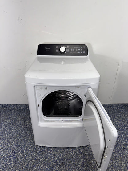 MIDEA MLTE45N4BWW electric dryer angled view in Overland Park Kansas City