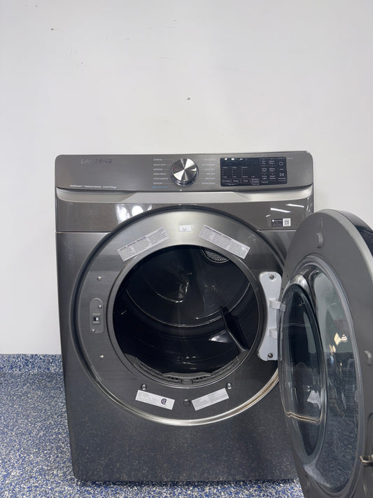 A close-up view of the control panel on the SAMSUNG DVE45B6300P dryer, showing its Vent Sensor, an ideal appliance for homes in Overland Park, KS.