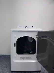 The SAMSUNG DVE45T3200W electric dryer from the front, highlighting its Wrinkle Prevent Option and a great deal in Kansas.