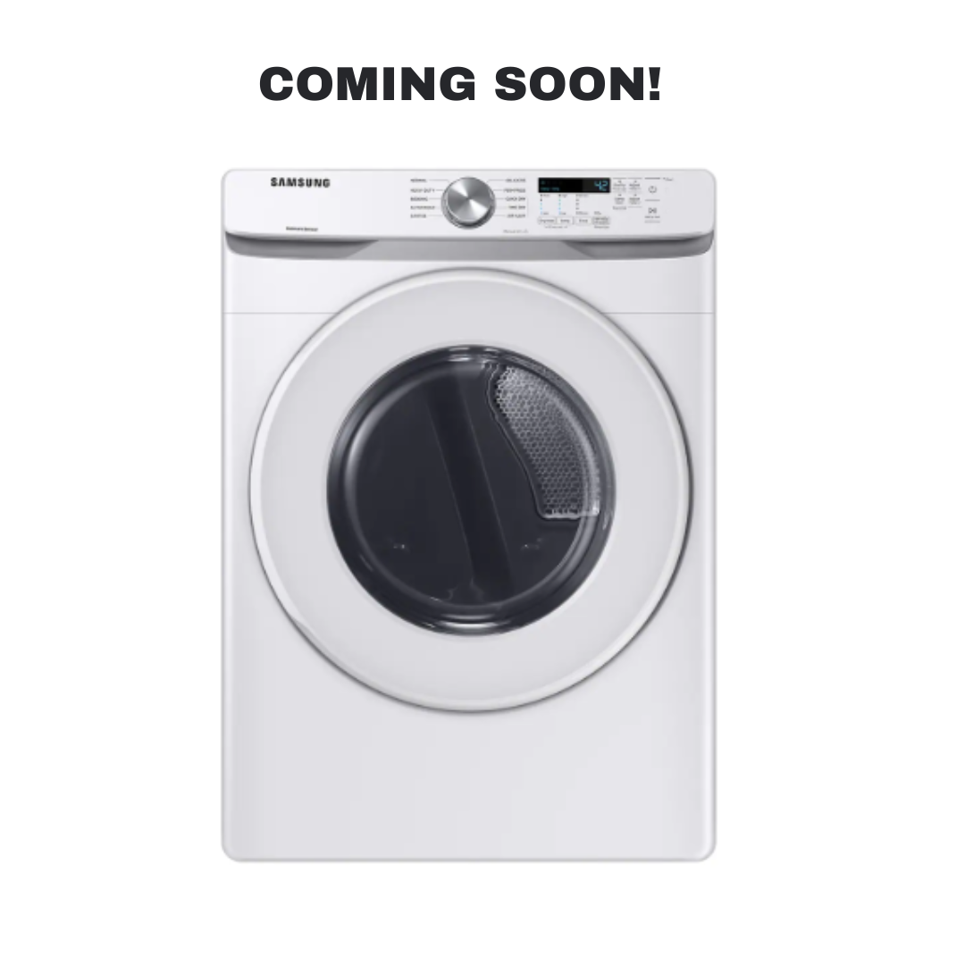 SAMSUNG DVE45T6000W electric dryer front view in Overland Park Kansas City