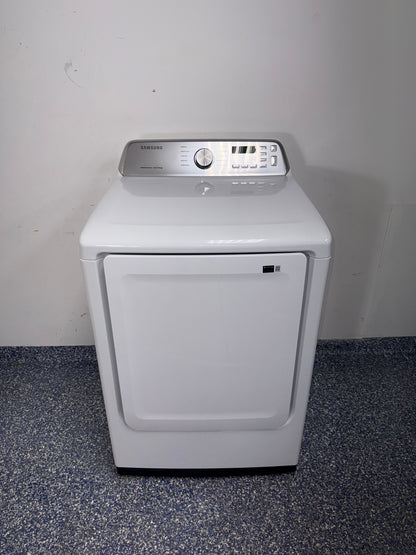 SAMSUNG DVE47CG3500W electric dryer front view in Overland Park Kansas City