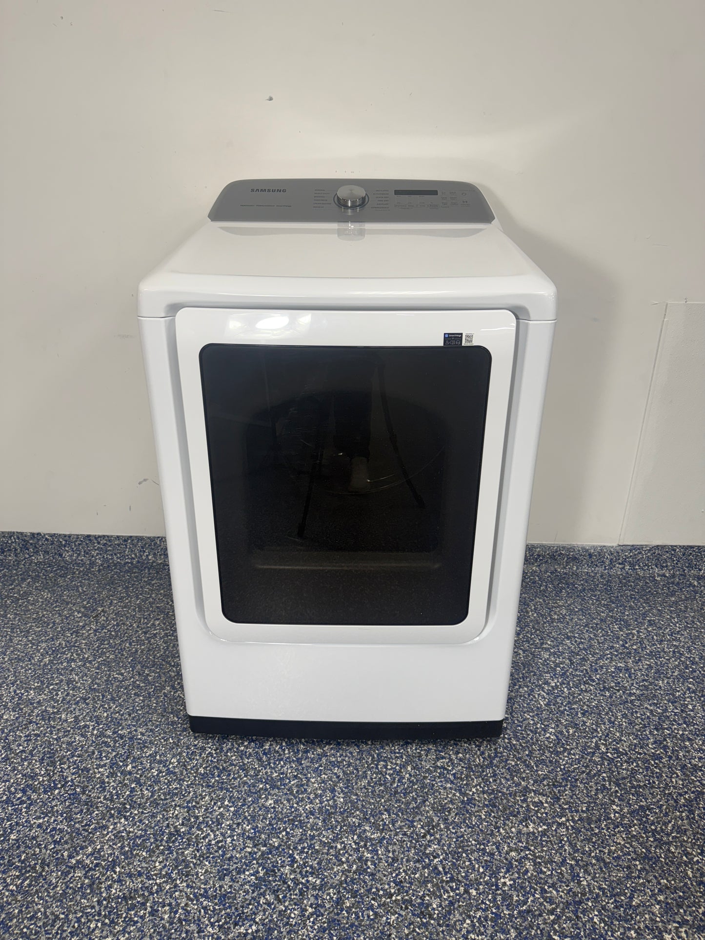 SAMSUNG DVE52A5500W front view white smart electric dryer Kansas City laundry room