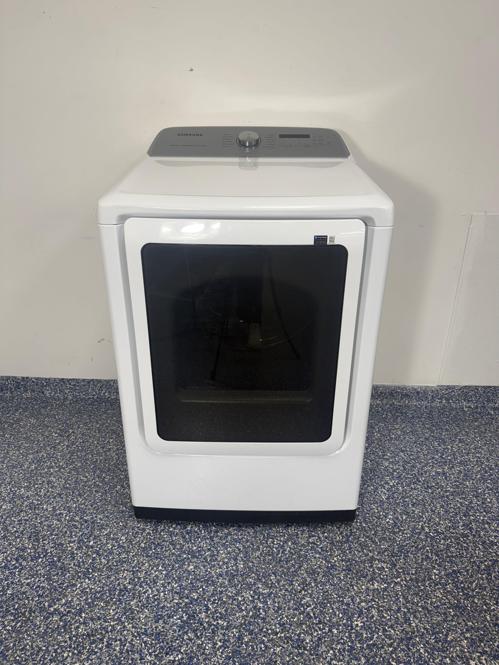 SAMSUNG DVE52A5500W front view white smart electric dryer Kansas City laundry room