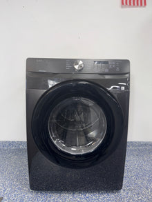 Front view of the SAMSUNG DVG45T6000V 7.2 cu ft gas dryer in black stainless, available in Overland Park, KS.