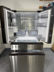 Front view of the SAMSUNG RF29BB8600QL 4-door French-door refrigerator in a Kansas City kitchen setting.