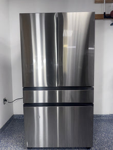 The SAMSUNG RF30BB6600QLAA refrigerator from the front, highlighting its concealed Beverage Center™ and a great deal in Kansas.