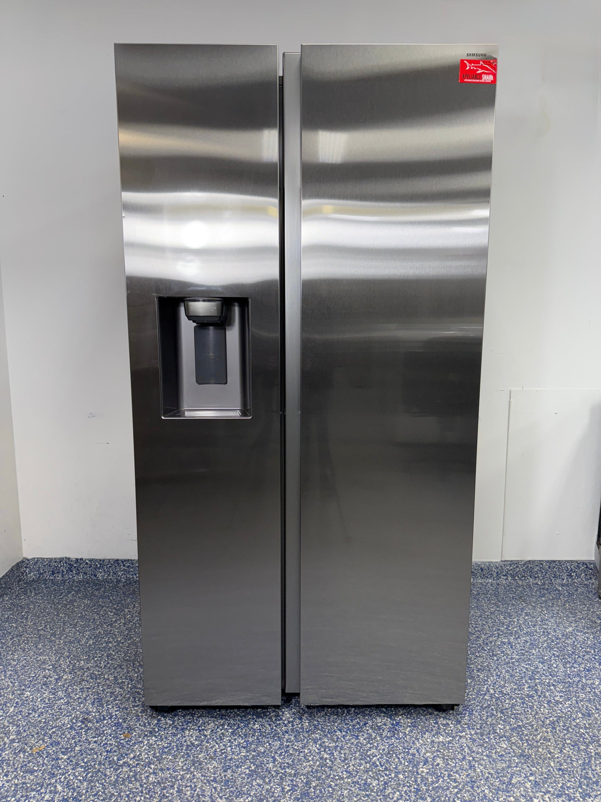 SAMSUNG RS27T5200SR side-by-side refrigerator front view in Overland Park near Kansas City