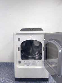 A view of the control panel and door on the SAMSUNG DVG55CG7500E dryer, showcasing its Steam Sanitize+ option, perfect for an Overland Park, KS home.