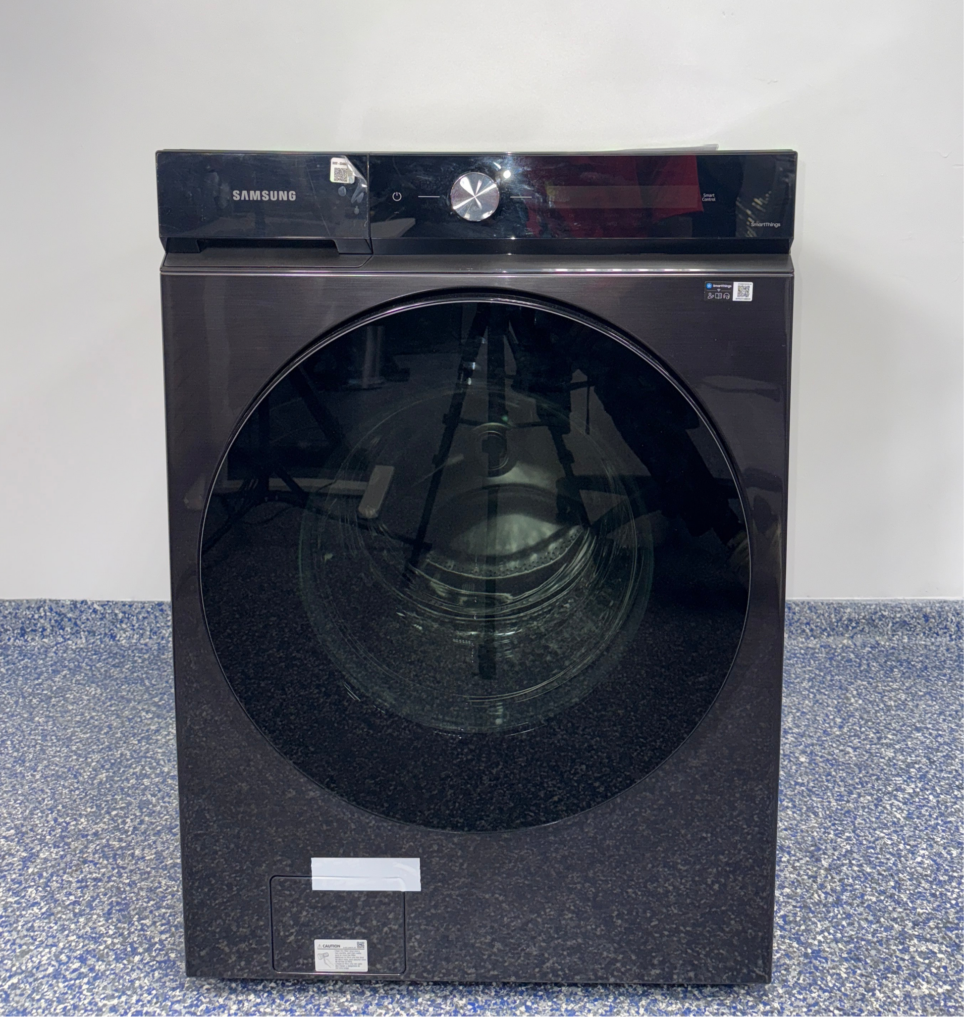 SAMSUNG WF53BB8900AD Bespoke front load washing machine in brushed navy, available at Appliance Shark as the best scratch and dent washer deal in Kansas City.