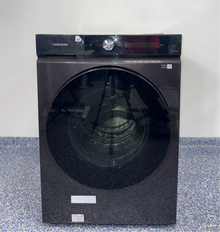SAMSUNG WF53BB8900AD Bespoke front load washing machine in brushed navy, available at Appliance Shark as the best scratch and dent washer deal in Kansas City.