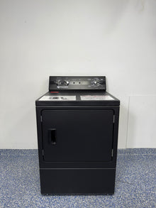 Speed Queen DC5 7.0 cu ft black front load dryer (DC5003BE) front view at Appliance Shark