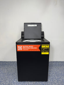 Speed Queen TC5 3.2 cu ft black top load washer (TC5003BN) front view with lid open 
