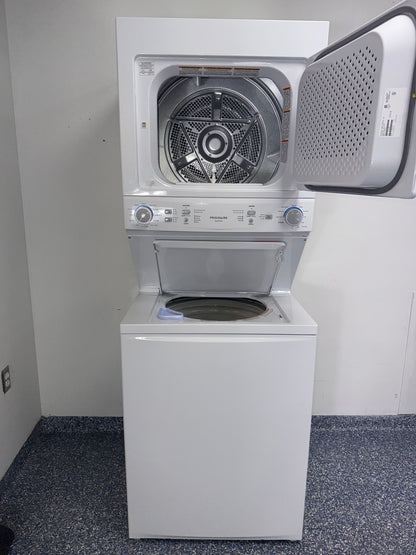Installed profile view of the WHIRLPOOL WET4024HW0 front load washer in a Kansas City Metro laundry room.