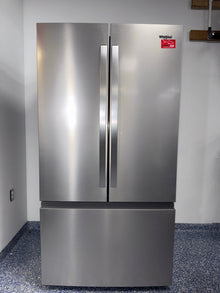 Front view of the WHIRLPOOL WRFF3136SZ French-door refrigerator in Kansas City.