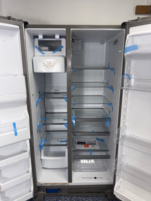 Whirlpool WRS325SDHZ13 wall-to-wall frameless glass shelves interior view Kansas City home