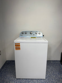 A full frontal image of the Whirlpool WTW4816FW top-load washer, highlighting its clean white finish and control panel.