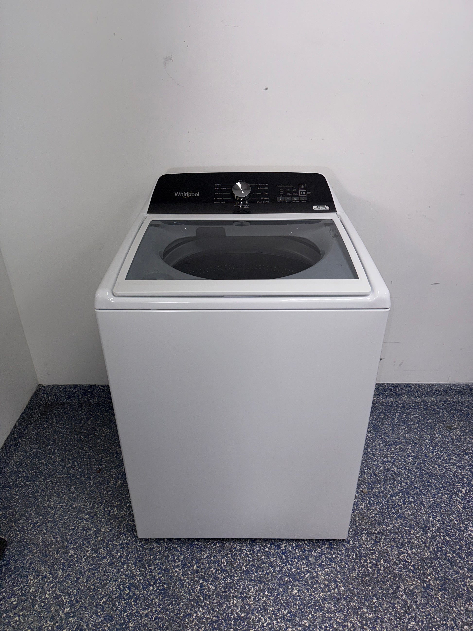 WHIRLPOOL WTW5020SW0 top load washer front view in Overland Park near Kansas City