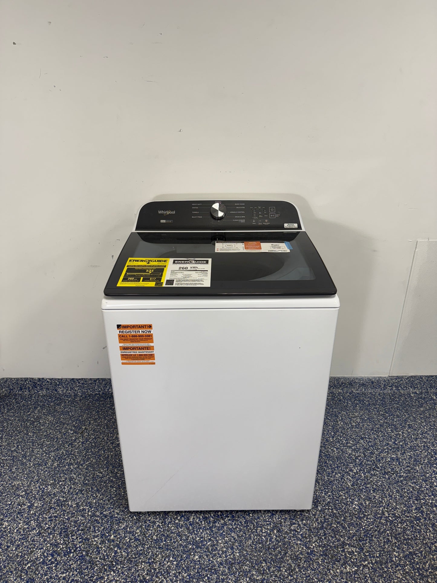 Front view of the WHIRLPOOL WTW6157PW top-load washer in White, available in Overland Park, KS.