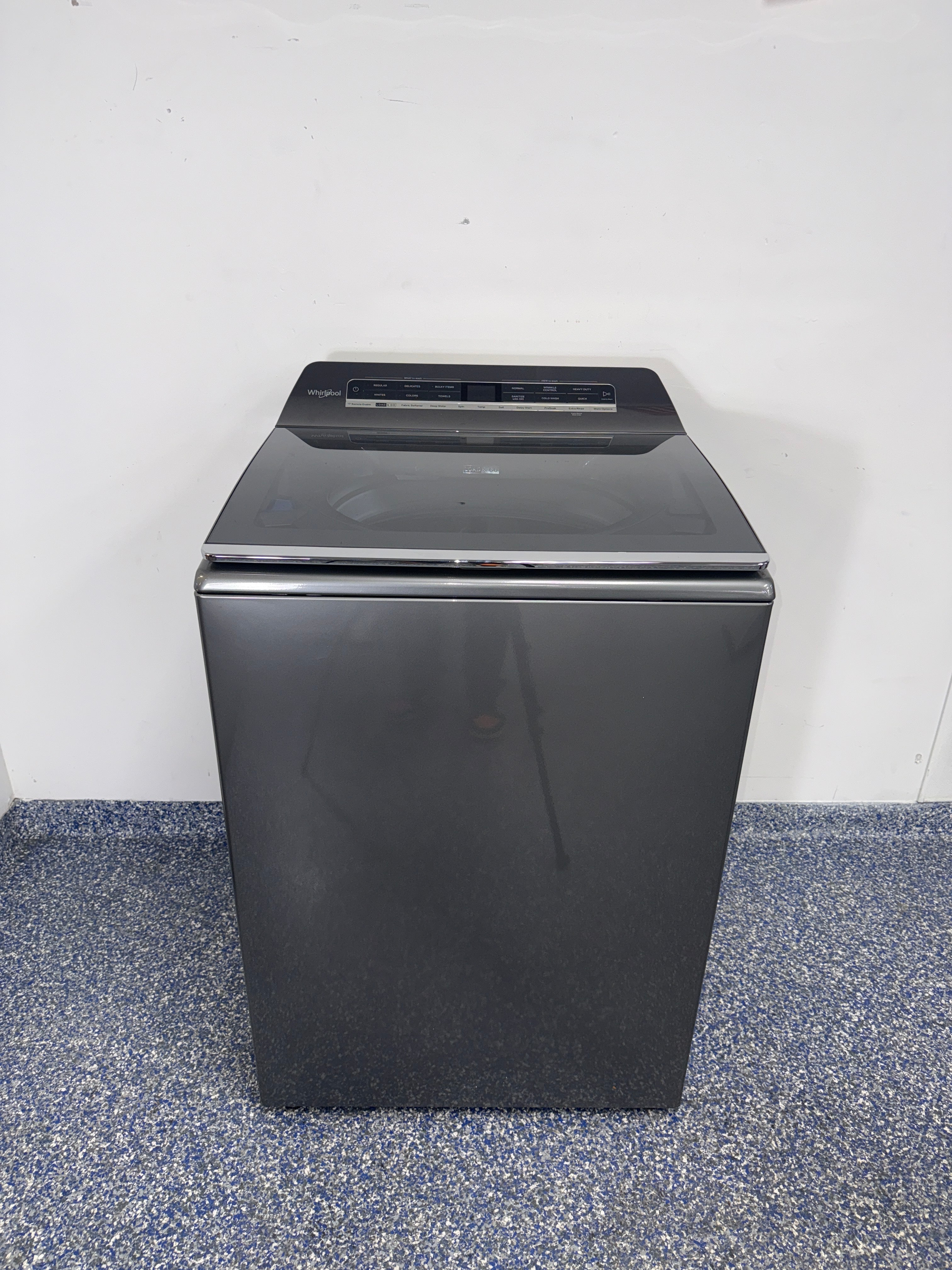Front view of the WHIRLPOOL WTW8127LC3 top load washer available in Overland Park near Kansas City.